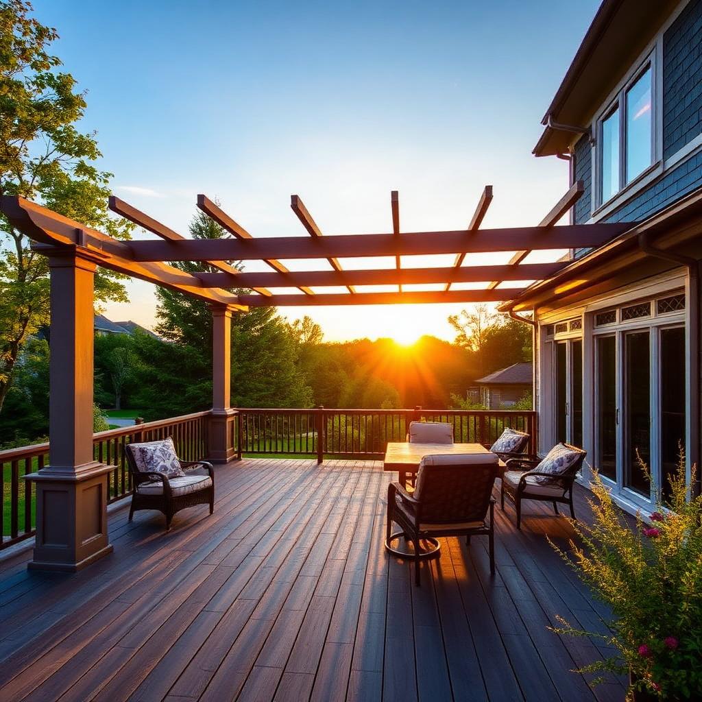 Composite Deck & Pergola in Needham, MA